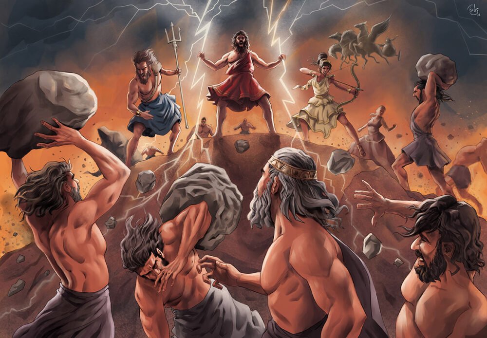 tsilis-illustration-digital painting-mythology-titanomachy