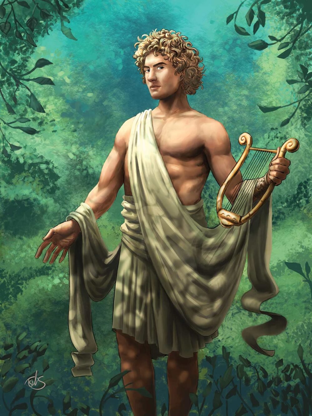 tsilis mythology illustration apollo