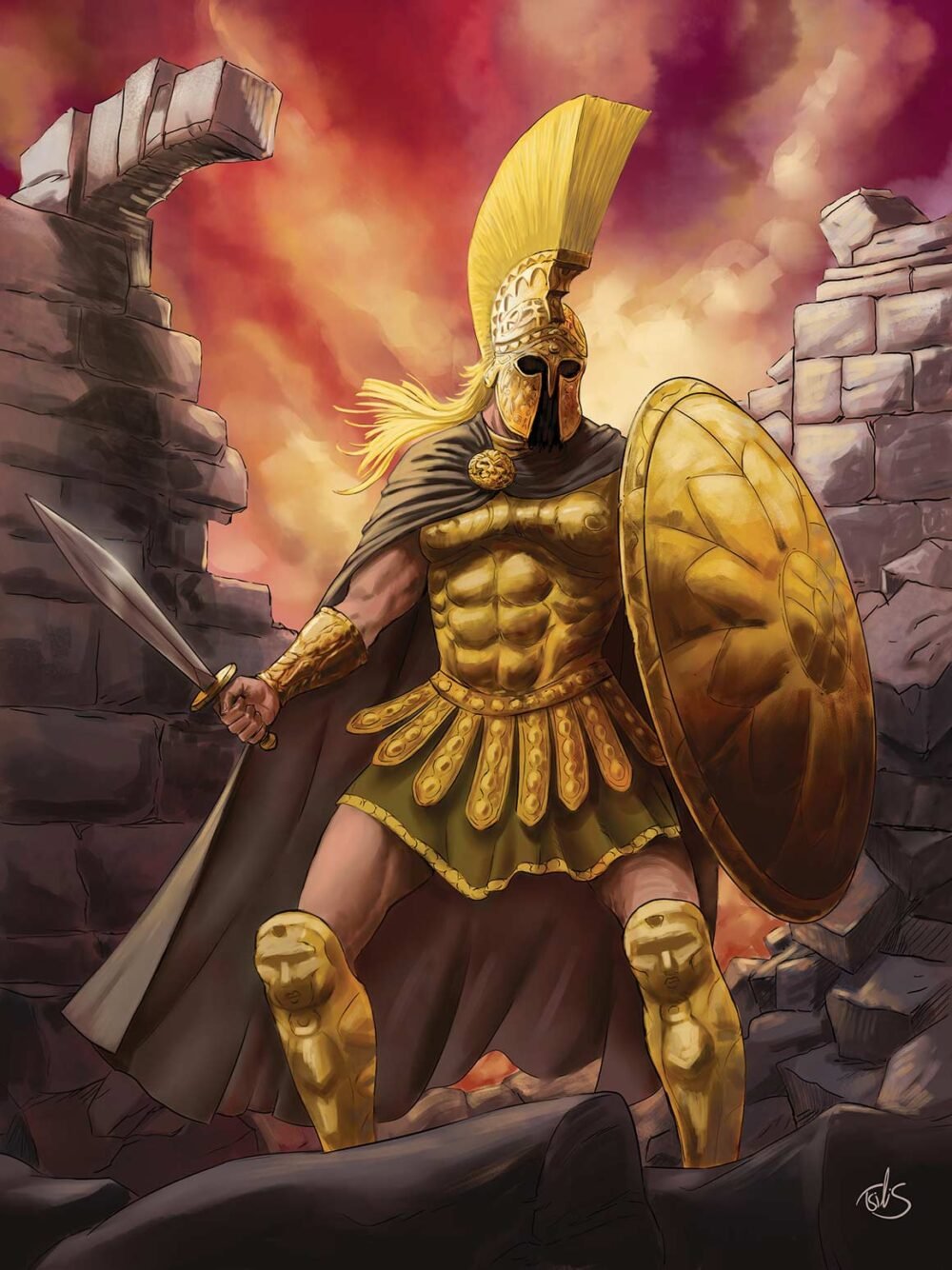 tsilis mythology illustration ares