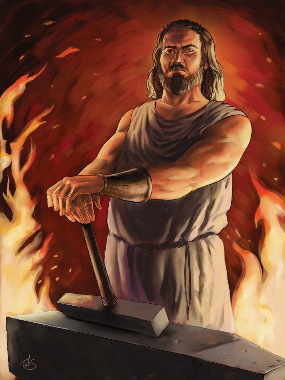 tsilis mythology illustration hephestus