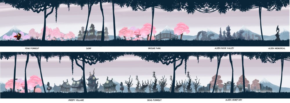 Thanos Tsilis Illustration of 2d game level